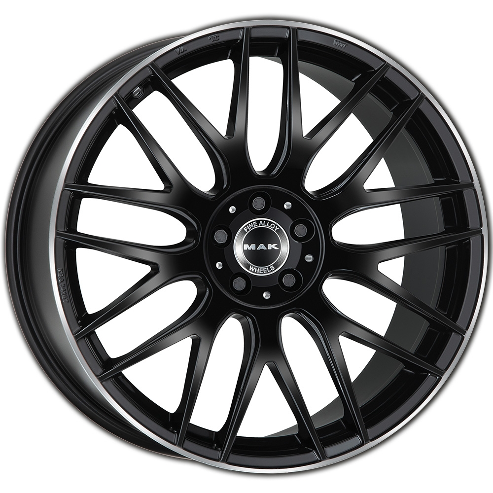 Cerchi in lega MAK modello ARROW finitura GLOSS BLACK MIRROR RING dimensione 9x19