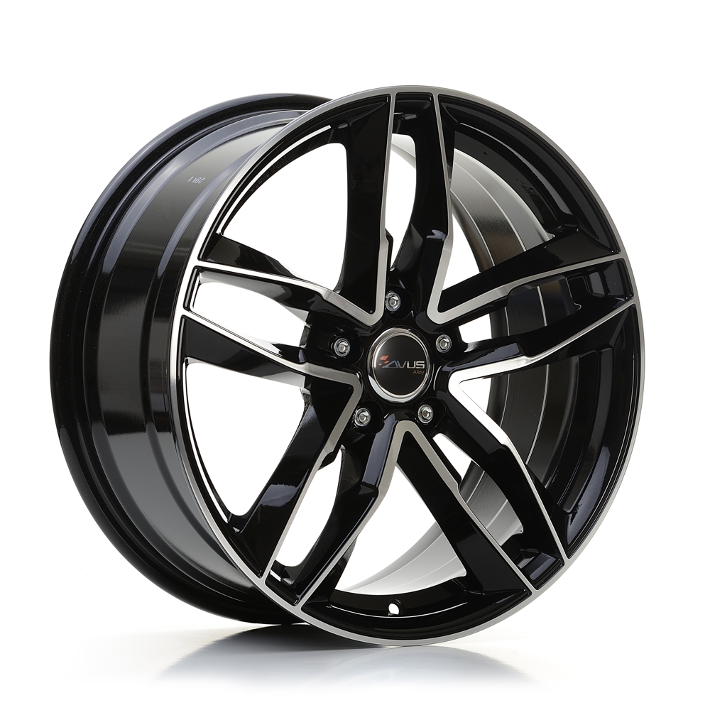 Cerchi in lega AVUS modello AF16 finitura BLACK POLISHED dimensione 8,5x19