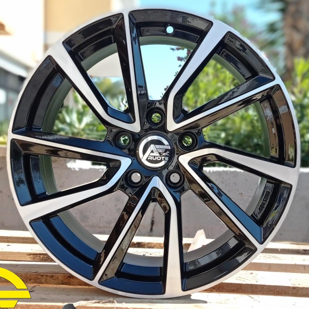 Cerchi in lega AVUSRACING modello AC-518 finitura NERO LUCIDO DIAMANTATO dimensioni 6x15