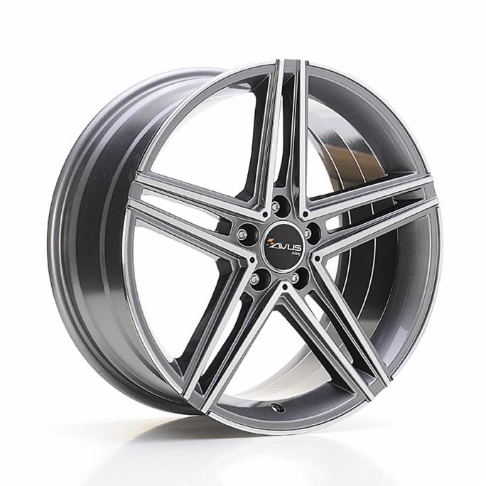 Cerchi in lega AVUS modello AC-515 finitura ANTHRACITE POLISHED dimensione 7,5x17