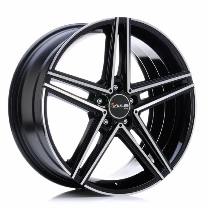 Cerchi in lega AVUS modello AC-515 finitura BLACK POLISHED dimensione 7,5x17