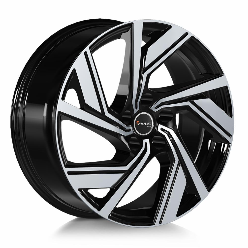 Cerchi in lega AVUS modello AC-521 finitura BLACK POLISHED dimensione 8x18
