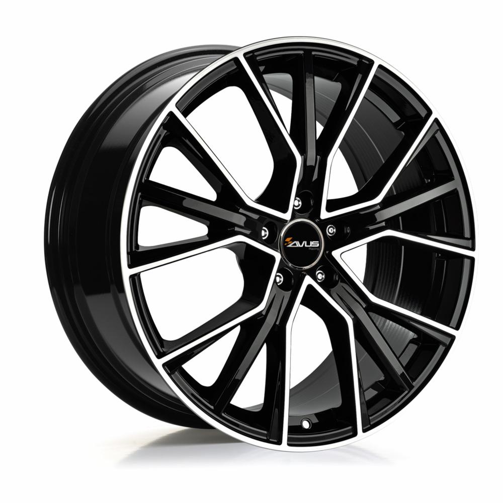 Cerchi in lega AVUS modello AF18 finitura BLACK POLISHED dimensione 8,5x20