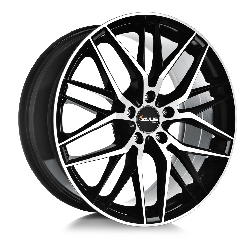 Cerchi in lega AVUS modello AF19 finitura BLACK POLISHED dimensione 8x18