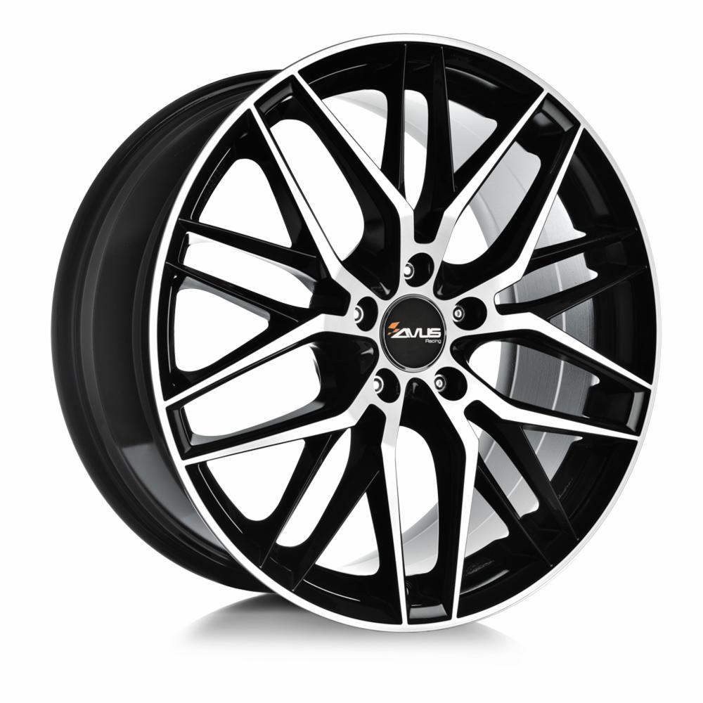 Cerchi in lega AVUS modello AF19 finitura BLACK POLISHED dimensione 8,5x19