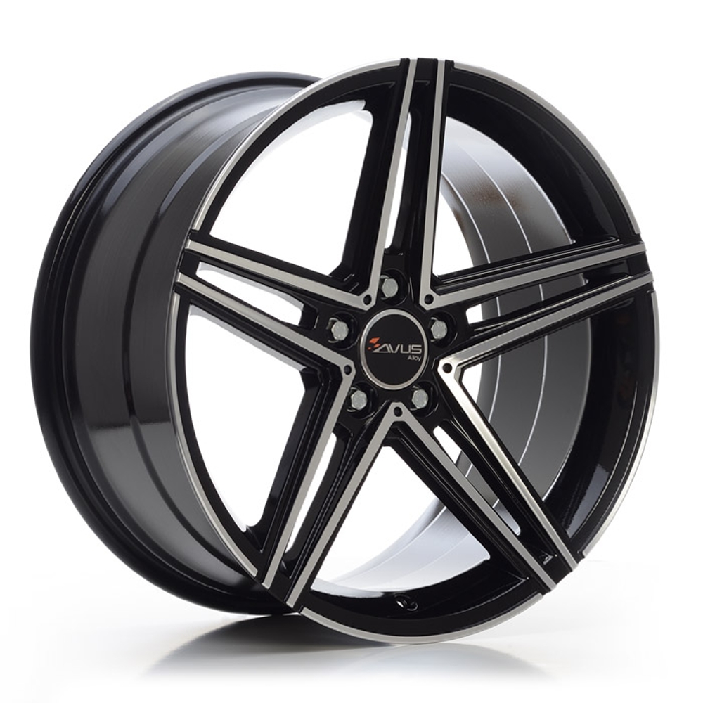 Cerchi in lega AVUS modello AC-515K finitura BLACK POLISHED dimensione 9,5x19