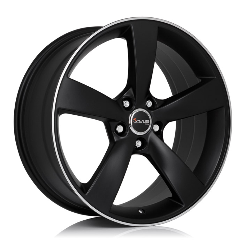 Cerchi in lega AVUS modello AF10 finitura MATT BLACK POLISHED dimensione 9,5x19