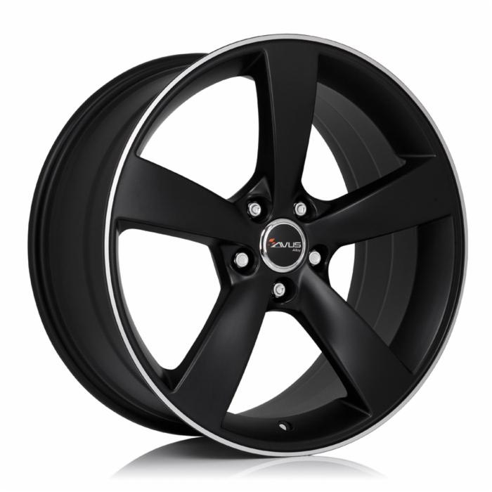 Cerchi in lega AVUS modello AF10 finitura MATT BLACK POLISHED dimensione 10x20