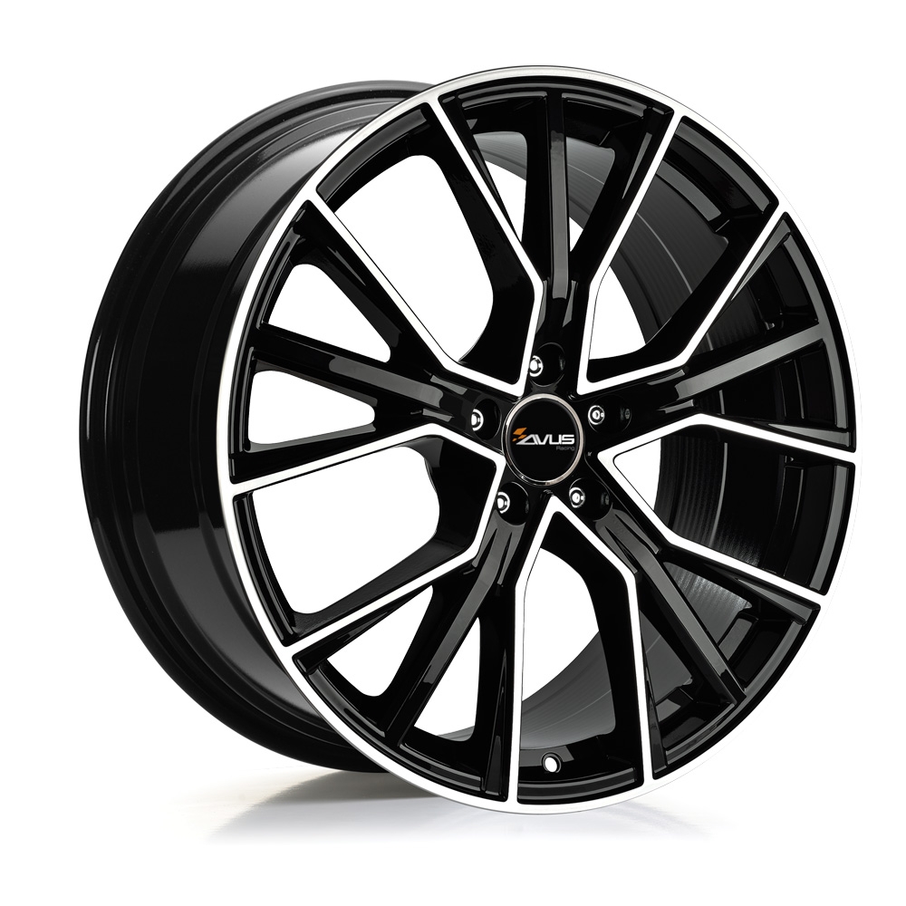 Cerchi in lega AVUS modello AF18 finitura BLACK POLISHED dimensione 10x22
