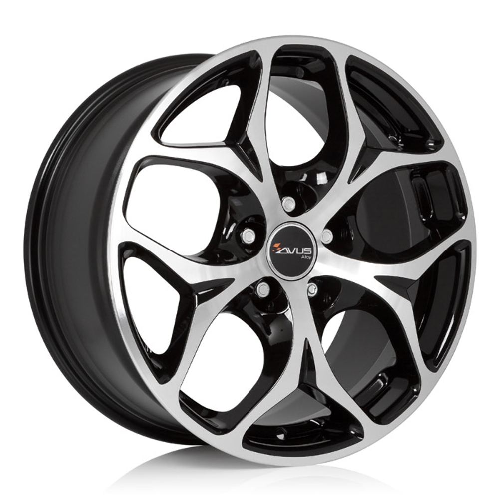 Cerchi in lega AVUS modello AC-MB2 finitura BLACK POLISHED dimensione 8,5x18