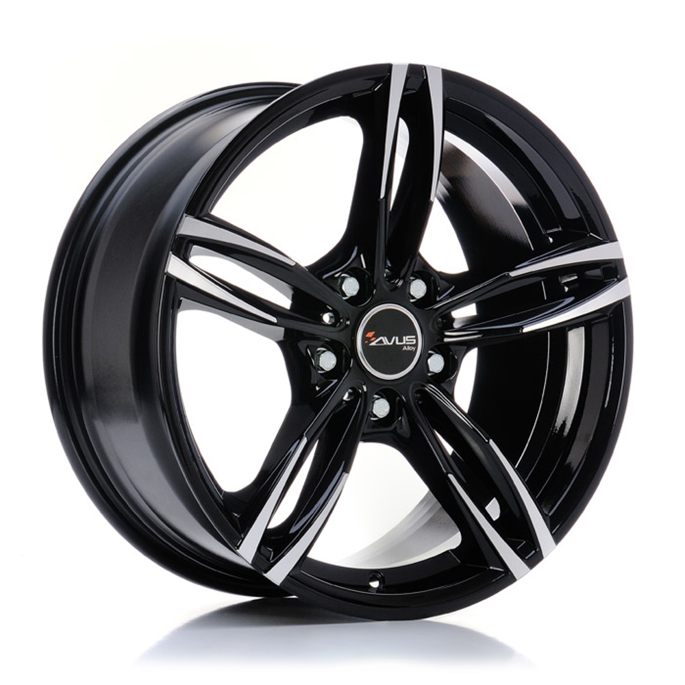 Cerchi in lega AVUS modello AC-MB3 finitura BLACK POLISHED dimensione 8x18