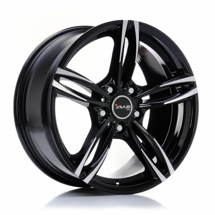 Cerchi in lega AVUS modello AC-MB3 finitura BLACK POLISHED dimensione 9,5x19