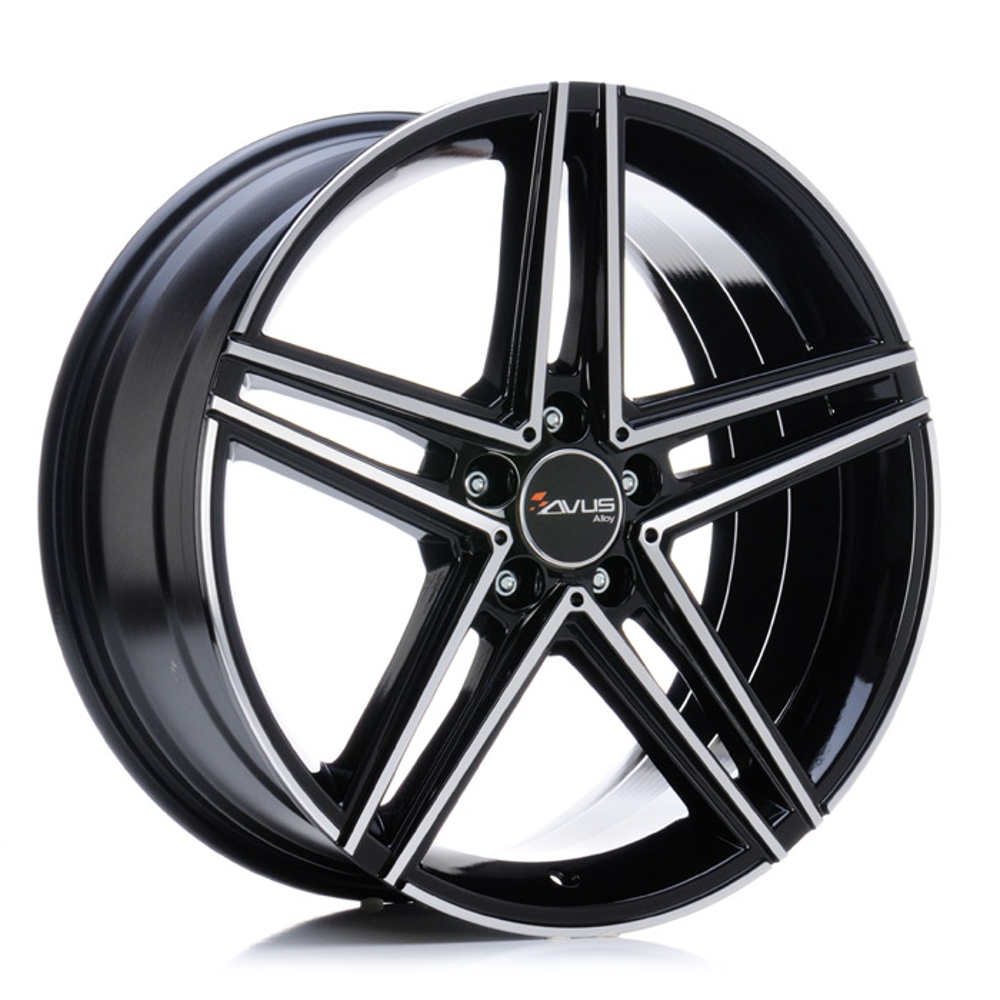 Cerchi in lega AVUS modello AC-515 finitura BLACK POLISHED dimensione 7,5x18