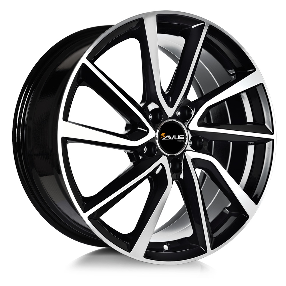 Cerchi in lega AVUS modello AC-518 finitura BLACK POLISHED dimensione 8x19