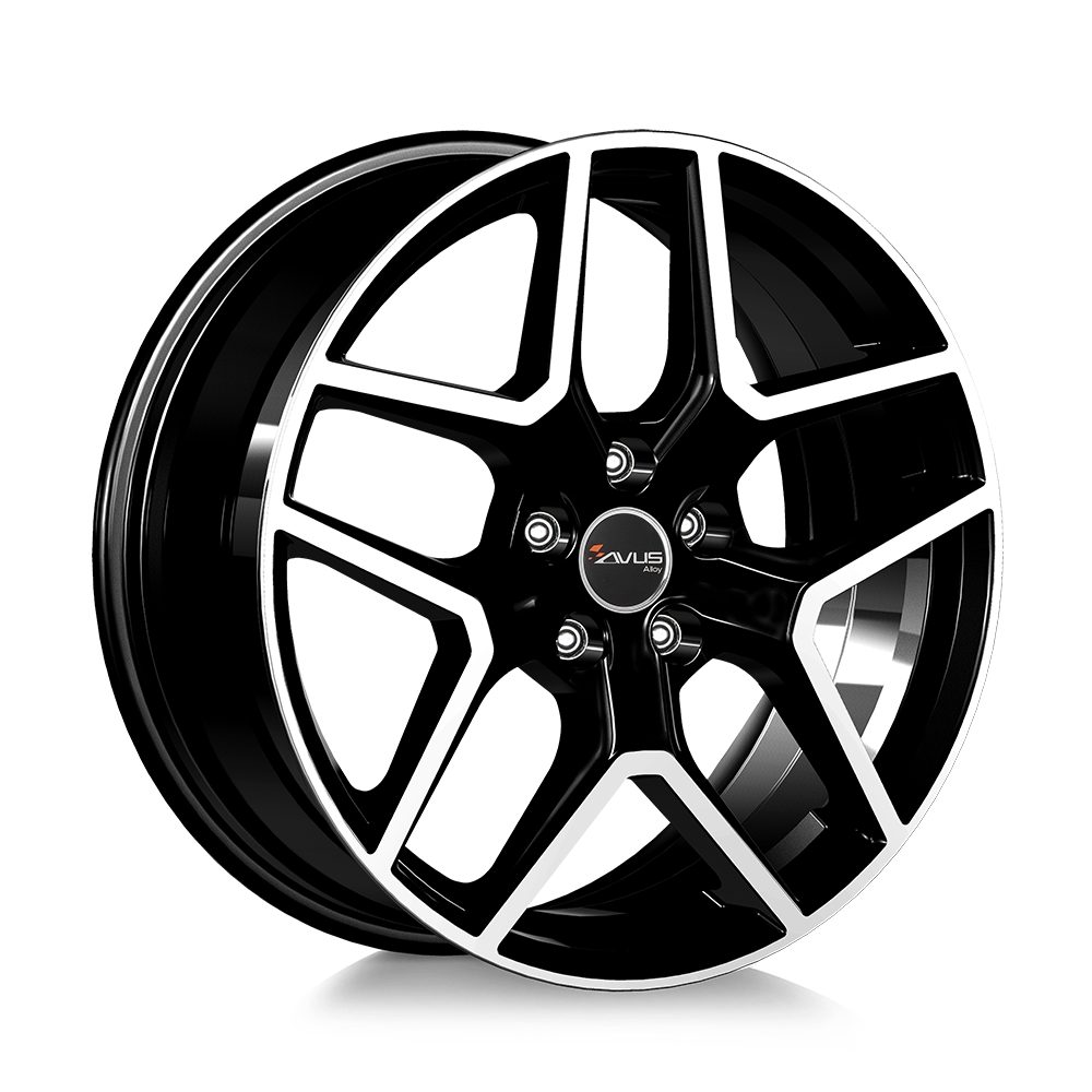 Cerchi in lega AVUS modello AC-519 finitura BLACK POLISHED dimensione 7x17