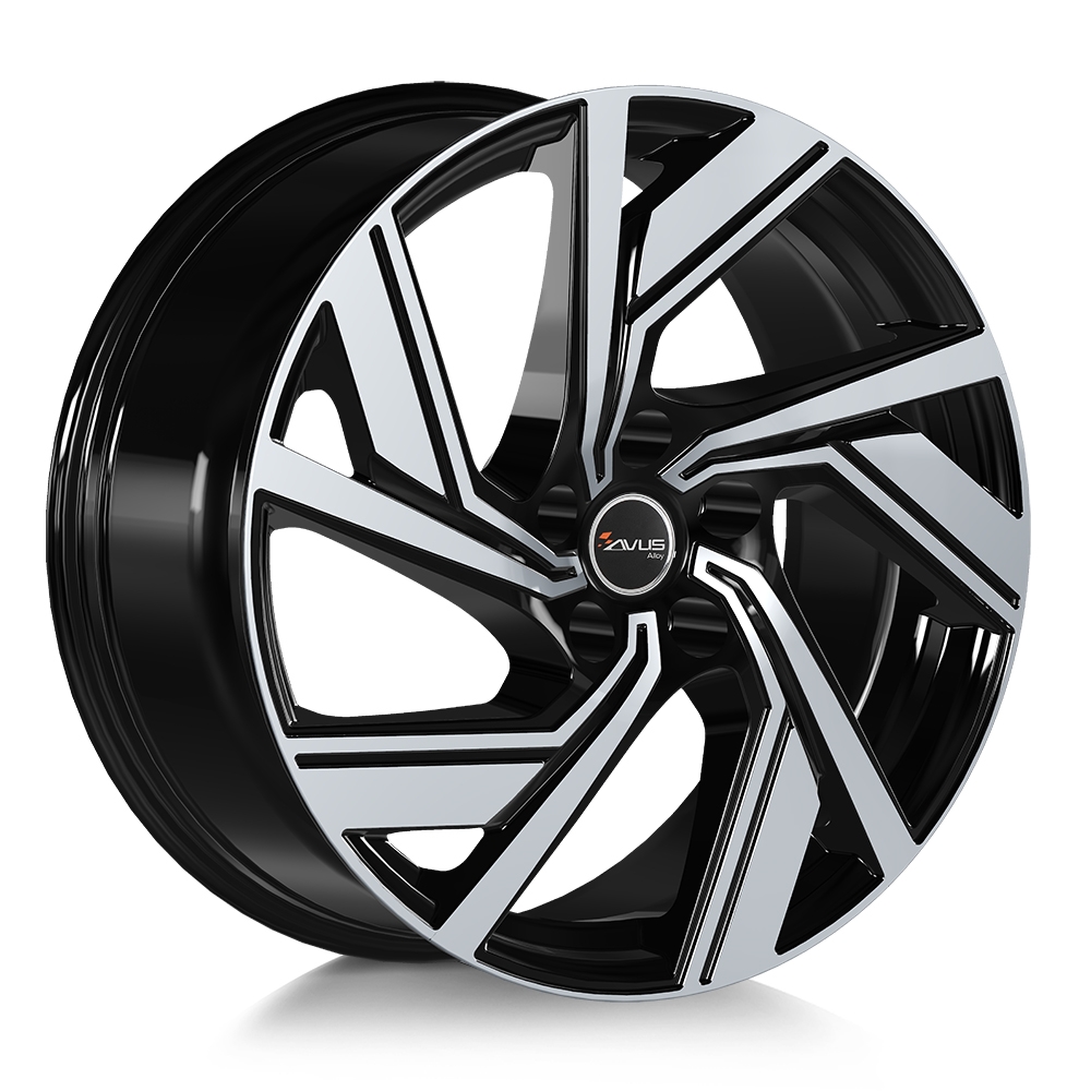 Cerchi in lega AVUS modello AC-521 finitura BLACK POLISHED dimensione 7,5x18