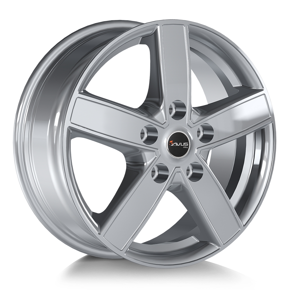 Cerchi in lega AVUS modello AC-V51 finitura HYPER SILVER dimensione 6,5x16