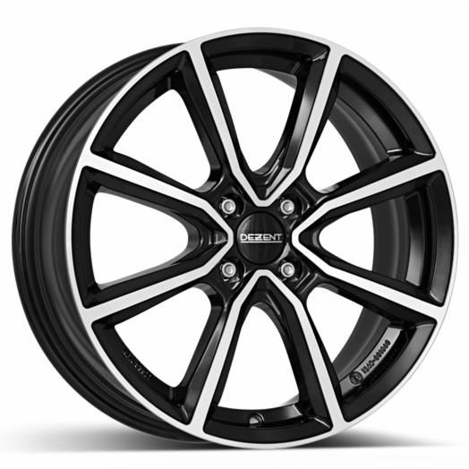Cerchi in lega DEZENT modello TN DARK finitura BLACK/POLISHED dimensione 5,5x14