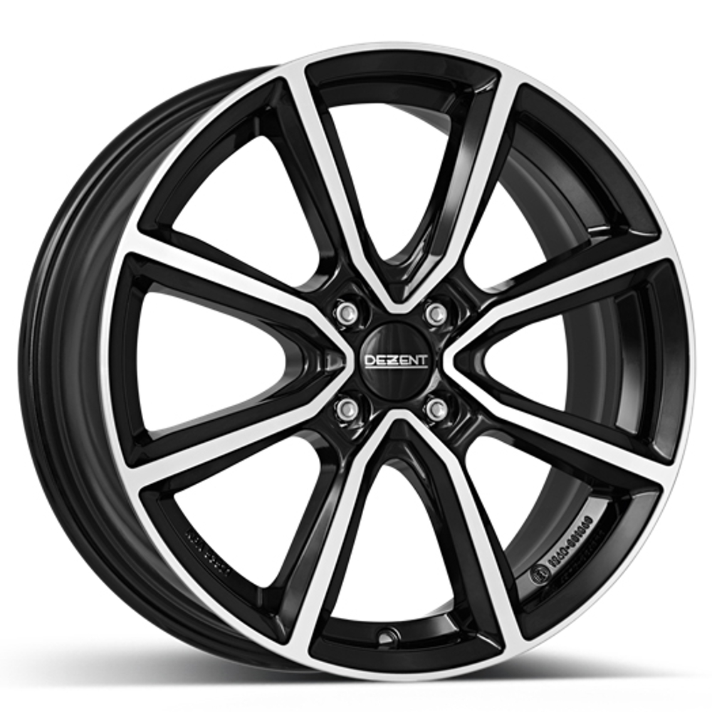 Cerchi in lega DEZENT modello TN DARK finitura BLACK/POLISHED dimensione 6,5x17