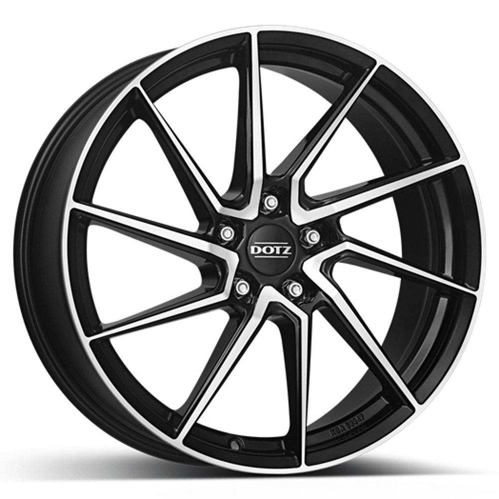 Cerchi in lega DOTZ modello SPA DARK finitura BLACK/POLISHED dimensione 7,5x17