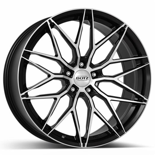 Cerchi in lega DOTZ modello SUZUKA DARK finitura BLACK/POLISHED dimensione 8x18