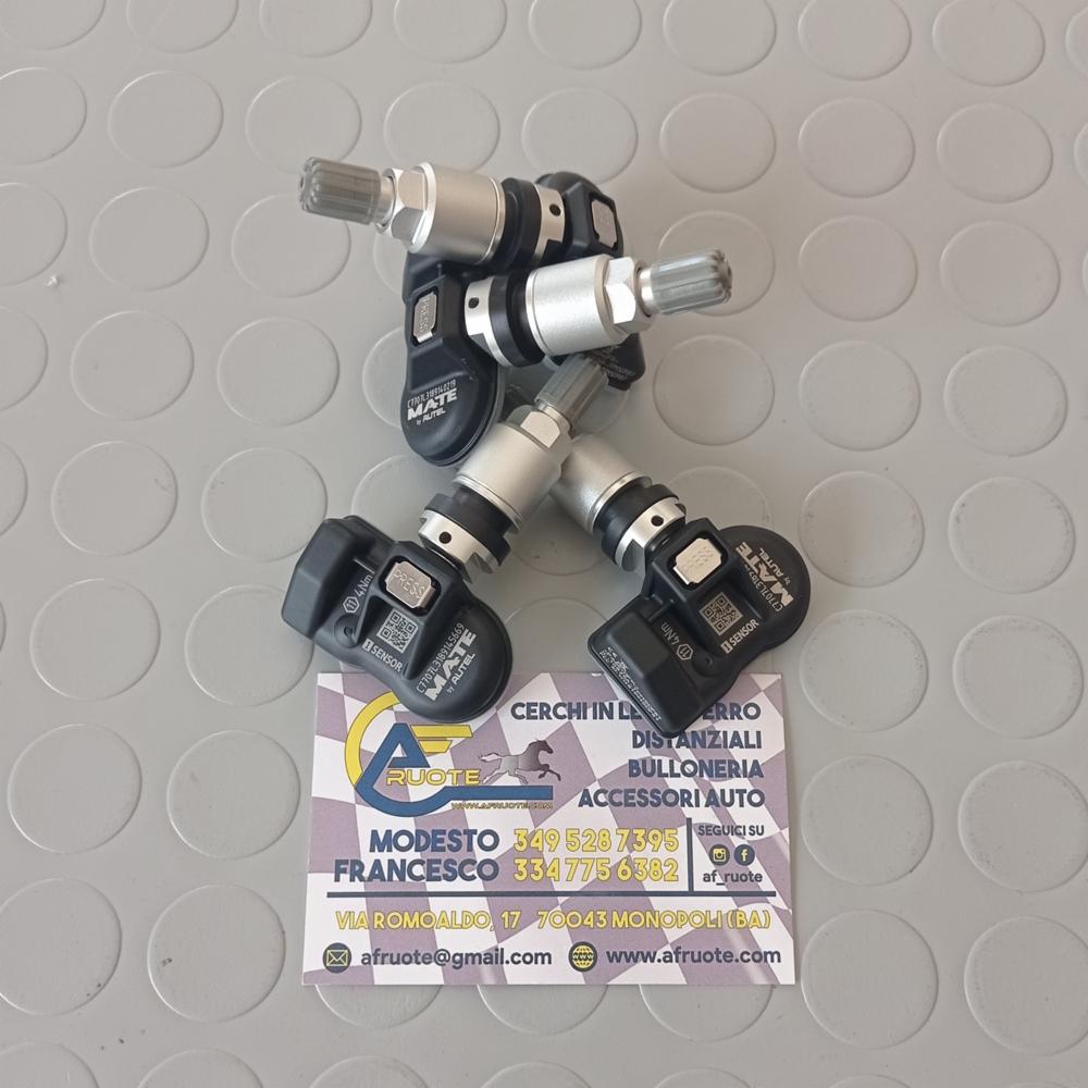 Kit 4 sensori di pressione TPMS in alluminio silver per cerchi in lega