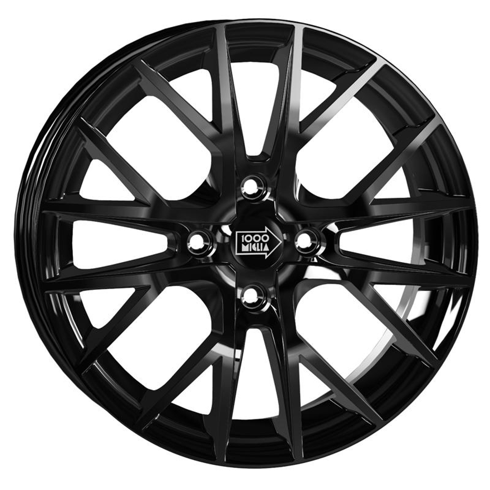 Cerchi in lega MILLEMIGLIA modello MM10094 finitura NERO LUCIDO dimensioni 6,5x16