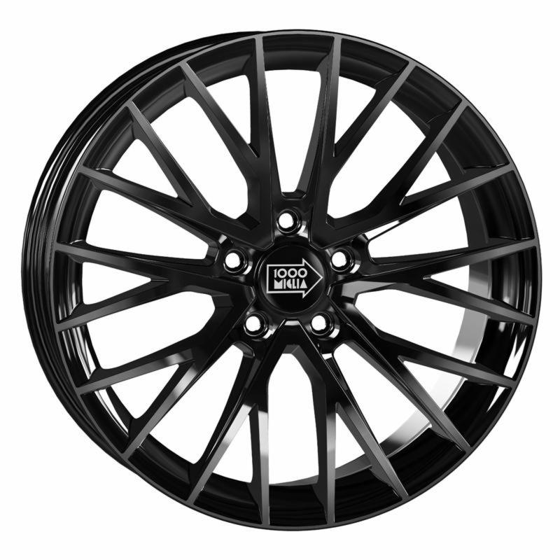 Cerchi in lega MILLEMIGLIA modello MM1009 finitura NERO LUCIDO dimensioni 8x18