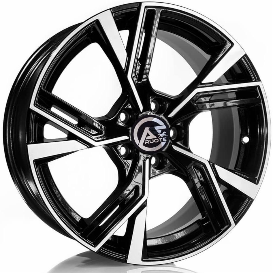 Cerchi in lega ELITEWHEELS modello THOTH finitura NERO LUCIDO DIAMANTATO dimensioni 8,5x19