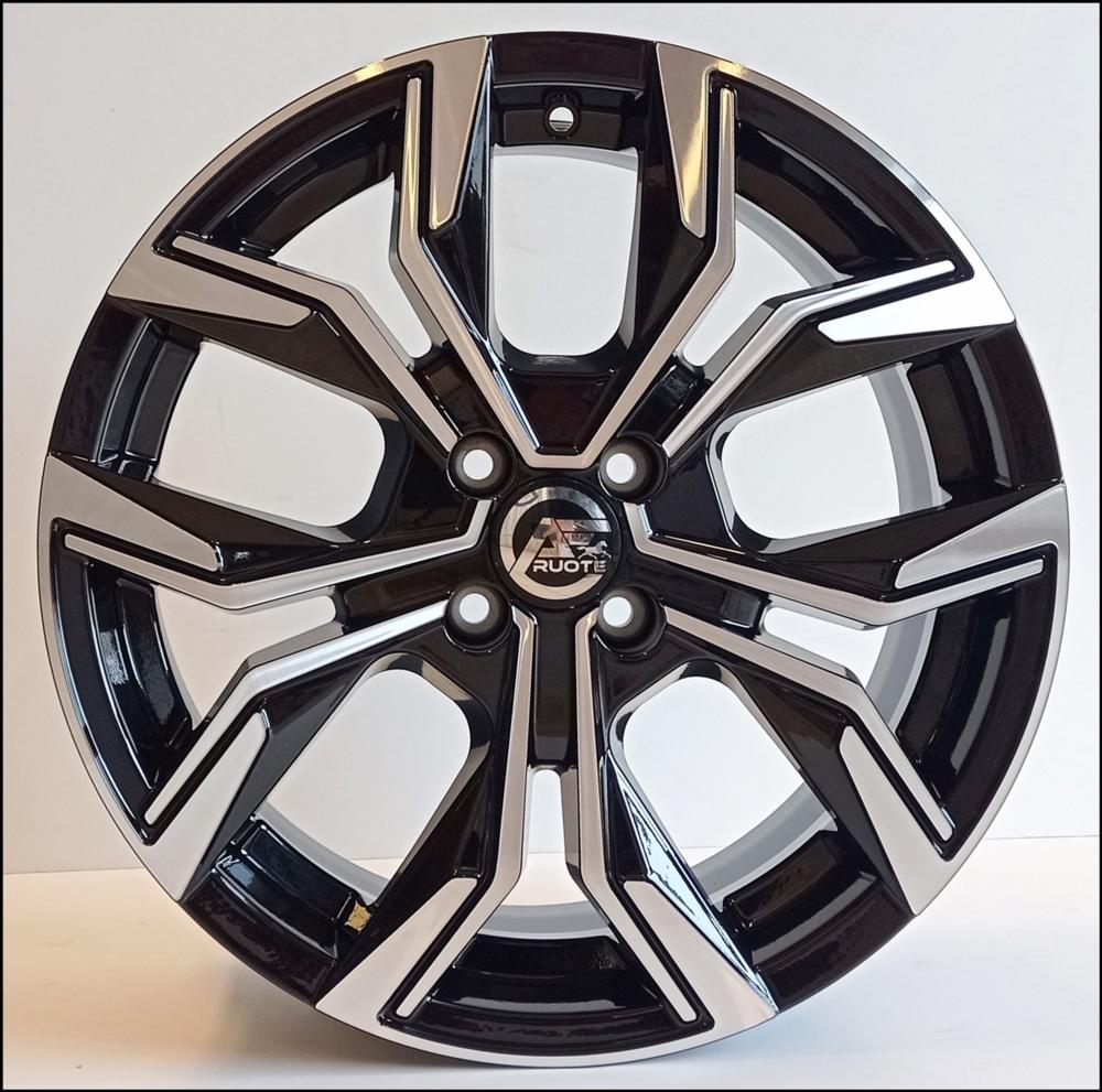 Cerchi in lega ELITEWHEELS modello VIGOR finitura NERO LUCIDO DIAMANTATO dimensione 6,5x16