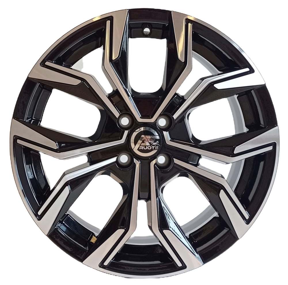 Cerchi in lega ELITEWHEELS modello VIGOR finitura NERO LUCIDO DIAMANTATO dimensione 6,5x16